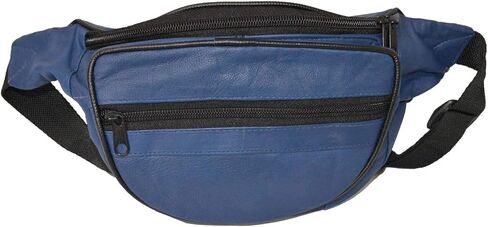 حقيبة حامل حقيبة السفر Fanny Pack من الجلد الأصلي من Leatherboss مع حزام الخصر، باللون الأسود in Kuwait