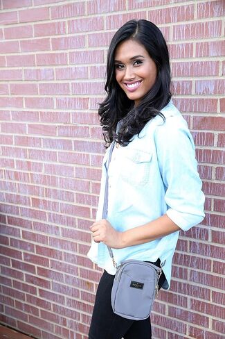 KEDZIE Crosstown Crossbody Zipper Bag with Adjustable Strap in Kuwait