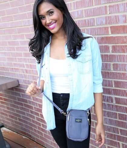 KEDZIE Crosstown Crossbody Zipper Bag with Adjustable Strap in Kuwait