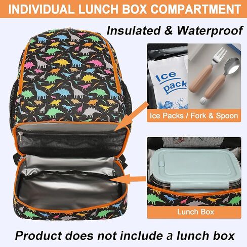 حقيبة ظهر مدرسية للأطفال من DIPUG للبنين والبنات، حقيبة كتب للأطفال الصغار على شكل ديناصور مع حجرة صندوق الغداء in Kuwait