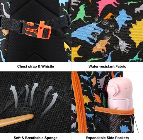 حقيبة ظهر مدرسية للأطفال من DIPUG للبنين والبنات، حقيبة كتب للأطفال الصغار على شكل ديناصور مع حجرة صندوق الغداء in Kuwait