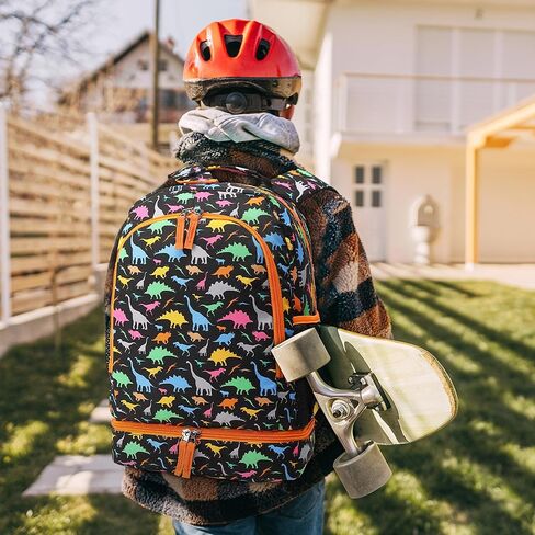 حقيبة ظهر مدرسية للأطفال من DIPUG للبنين والبنات، حقيبة كتب للأطفال الصغار على شكل ديناصور مع حجرة صندوق الغداء in Kuwait