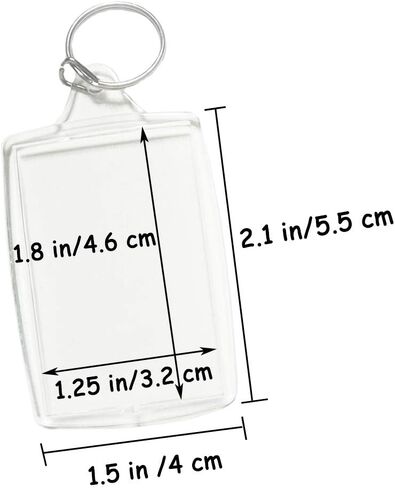 30 قطعة من الأكريليك إطار الصورة ، سلسلة مفاتيح واضحة ، حلقة مفاتيح فارغة من الأكريليك ، صور إدراج سلاسل المفاتيح مع خاتم منفصل للرجال والنساء ، (واضح، 1.5 × 2.1 بوصة)، واضح، 11 بوصة, شفاف, 11 inch in Kuwait
