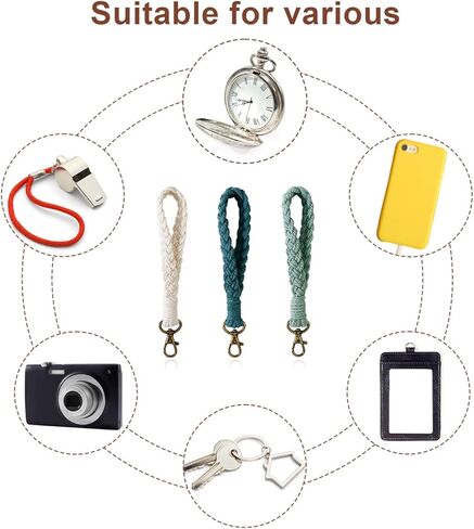 سلسلة مفاتيح فين بيوتي ناعمة من المكرامية سوار بوهو مصنوع يدويًا سلسلة مفاتيح كيرينغ حامل حبل معصم ريفي للنساء in Kuwait