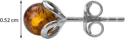 Ian and Valeri Co. Amber Sterling Silver Small Ball Stud Earrings in Saudi Arabia