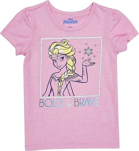 Disney Girls' Frozen Graphic Bold and Brave Short Sleeve T-Shirt in Saudi Arabia