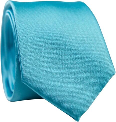 DAZI Men's Skinny Tie, Solid Satin Ties, 2.5" Wide Neckties, Solid Pure Color Formal Necktie in Kuwait