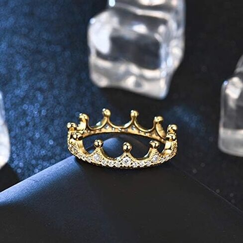 نعومي فاشن 3 ألوان 925 خاتم فضة استرليني مسحور تاج خاتم مع تشيكوسلوفاكيا واضحة للنساء مجوهرات الخطوبة ذهبي 8 in Kuwait