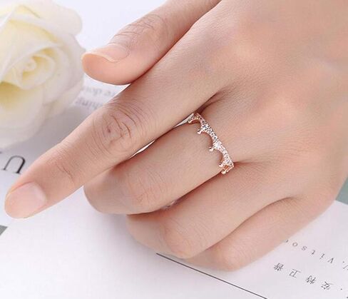 نعومي فاشن 3 ألوان 925 خاتم فضة استرليني مسحور تاج خاتم مع تشيكوسلوفاكيا واضحة للنساء مجوهرات الخطوبة ذهبي 8 in Kuwait