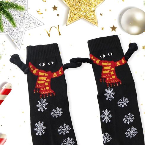 gjulrfu 4PCS Christmas Holding Hands Socks,Personalized Christmas Stockings Couple Magnetic Socks Mid Tube Sock Funny Xmas Gifts in Kuwait