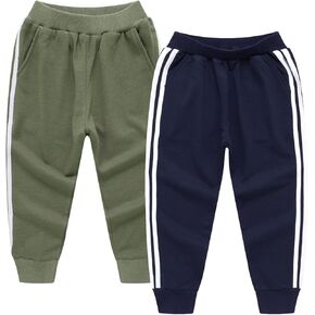 سراويل رياضية للأولاد الصغار من ALALIMINI، سراويل رياضية مخططة كاجوال من القطن للأطفال in Kuwait