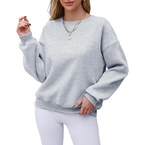 Haunt إمرأة كم طويل البلوز عادية Crewneck فضفاضة تناسب كنزة قطيفة من الصوف 2023 ملابس الخريف بلايز