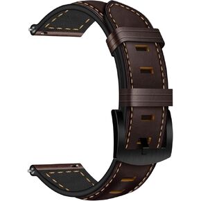 OXWALLEN Quick Release Leather Watch Band 20mm 22mm Strap for Samsung Galaxy Watch 6/5 Band Classic 43mm 47mm 40mm 44mm Leather Watch Strap for Men Women in Kuwait