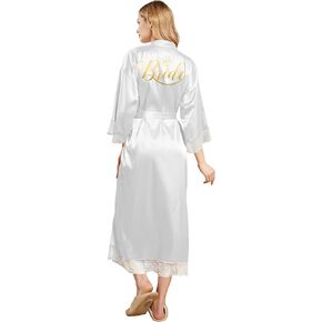OWITER LONG champagne Satin Robe for women Bride and Bridesmaid Dressing robe for Wedding Party…… in Kuwait
