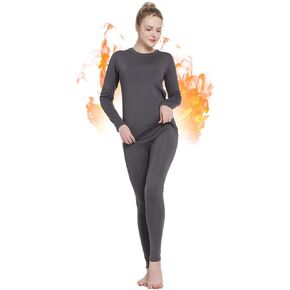 أطقم ملابس داخلية حرارية من Subuteay للنساء - بنطال ضيق مبطن بالصوف برقبة دائرية وأكمام طويلة وطبقة أساسية من Johns (العلوي والسفلي) in Kuwait