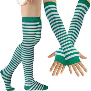 Joyingtwo Over Knee Rainbow Thigh High Socks Cosplay Accessories for Women Fashion Wild Long Striped Leg warmers in Kuwait