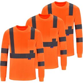 A-SAFETY Safety Shirt,High Visibility Work T Shirt Long Short Sleeve Class 3 (XS-6XL)