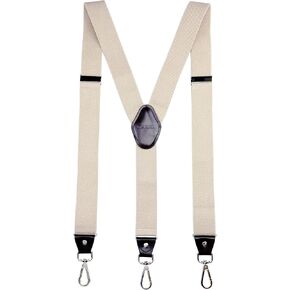 حمالات للرجال من رومانلين للعمل مع 3 مشابك خطافية دوارة بظهر على شكل حرف Y من الجلد لرفقاء العريس، بيج، مقاس M in Kuwait