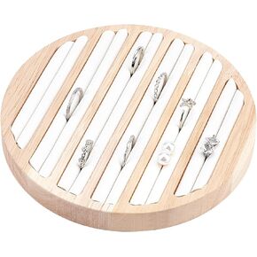 NBEADS 2 Pcs PU Leather Rings Displays Tray, 7 Slots Black Ring Earring Storage Holder Bracelets Jewelry Display Organizer for Necklaces Jewelry Retail Display Selling, 7.08x9.48x1.22