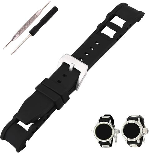بديل Topuly لـ Invicta Russian Diver 1201 1242 1805 1845 1959 26 مم حزام ساعة من السيليكون المطاطي الأسود ملحقات حزام Wirstband للرجال والنساء in Saudi Arabia