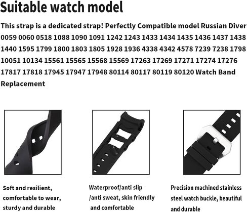 بديل Topuly لـ Invicta Russian Diver 1201 1242 1805 1845 1959 26 مم حزام ساعة من السيليكون المطاطي الأسود ملحقات حزام Wirstband للرجال والنساء in Saudi Arabia