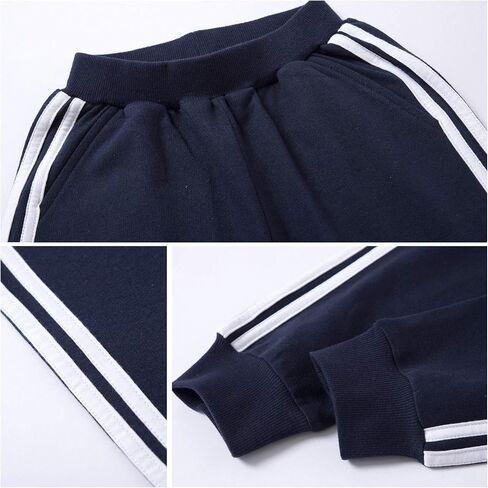 سراويل رياضية للأولاد الصغار من ALALIMINI، سراويل رياضية مخططة كاجوال من القطن للأطفال in Kuwait