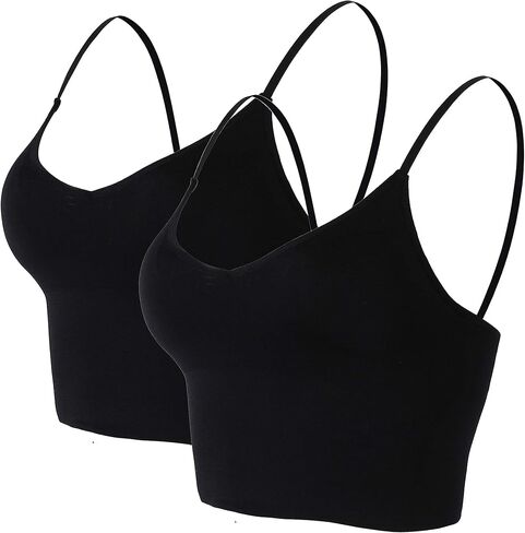 حمالة صدر رياضية بدون خياطة قطعتين حمالة صدر بدون سلك حمالة صدر قابلة للإزالة للنساء لتمارين اليوغا مع أشرطة قابلة للتعديل in Kuwait