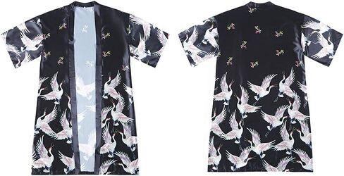 هاورون معطف كيمونو ياباني فضفاض للرجال بتصميم يوكاتا، رداء حمام طويل عتيق in Kuwait