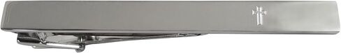 Kiola Designs Silver Toned Etched Religious Cross Square Tie Clip, NA, NA in Saudi Arabia
