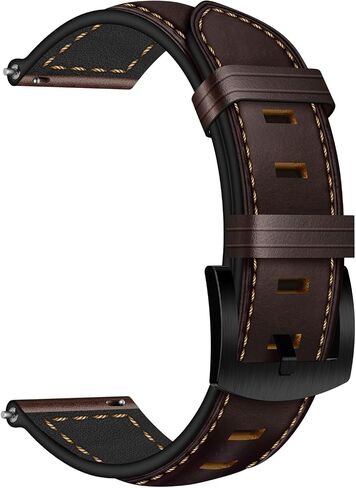 OXWALLEN Quick Release Leather Watch Band 20mm 22mm Strap for Samsung Galaxy Watch 6/5 Band Classic 43mm 47mm 40mm 44mm Leather Watch Strap for Men Women in Kuwait