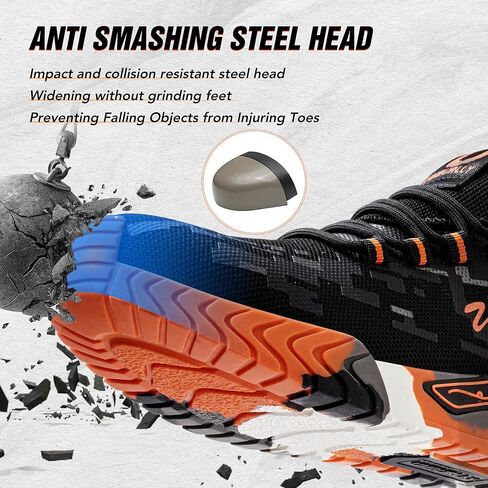 أحذية Asiman Steel Toe للرجال خفيفة الوزن وغير قابلة للتدمير، أحذية أمان مركبة عند الأصابع in Kuwait