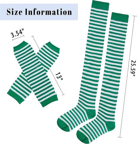 Joyingtwo Over Knee Rainbow Thigh High Socks Cosplay Accessories for Women Fashion Wild Long Striped Leg warmers in Kuwait