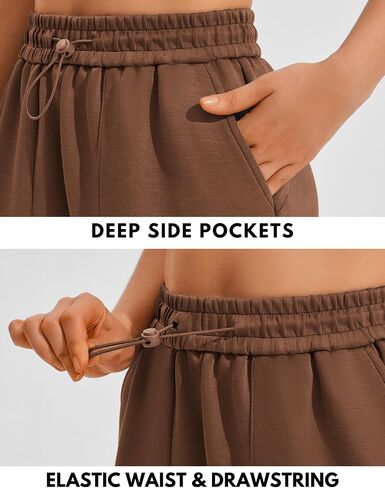 PINSPARK Sweat Shorts for Women Casual Summer Athletic Short Elastic Waist Comfy Lounge Shorts Bottoms with Pockets in Kuwait