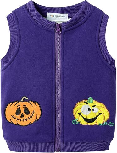 Mud Kingdom Little Boys Fleece Lined Vest Cute Cartoon Patterns Zipper Closure Sleeveless Jacket Thick Warm Outerwear in Saudi Arabia