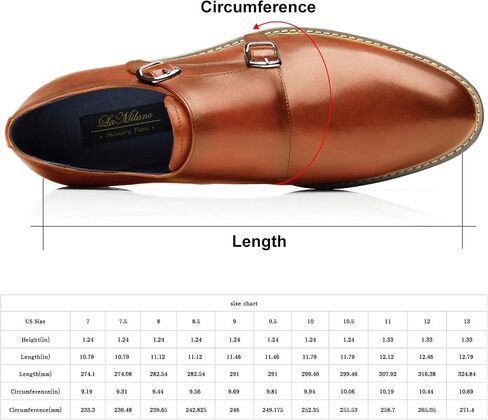 La Milano Mens Double Monk Strap Slip on Loafer Cap Toe Leather Oxford Formal Business Casual Comfortable Dress Shoes for Men in Kuwait