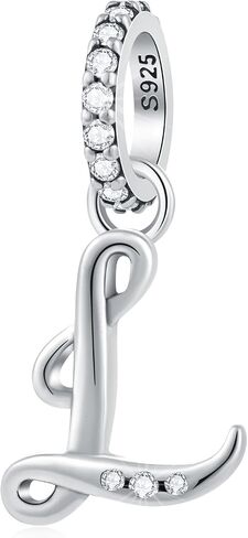 CRISNATA Complete Initial A-Z 26 Letter Dangle Charms, 925 Sterling Silver Dangling CZ Stone Alphabet Beads, fits European Bracelet Necklace, Gift for Mother/Dad/Daughter/Son/Sister/Birthday in Saudi Arabia