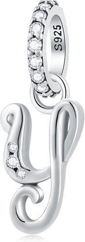 CRISNATA Complete Initial A-Z 26 Letter Dangle Charms, 925 Sterling Silver Dangling CZ Stone Alphabet Beads, fits European Bracelet Necklace, Gift for Mother/Dad/Daughter/Son/Sister/Birthday in Saudi Arabia
