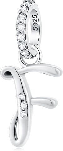CRISNATA Complete Initial A-Z 26 Letter Dangle Charms, 925 Sterling Silver Dangling CZ Stone Alphabet Beads, fits European Bracelet Necklace, Gift for Mother/Dad/Daughter/Son/Sister/Birthday in Saudi Arabia