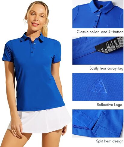 Haimont Women's Polo Shirts Dry Fit Short Sleeve Collared Golf Tshirts for Tennis Work Hiking Casual, Moisture Wicking in Saudi Arabia
