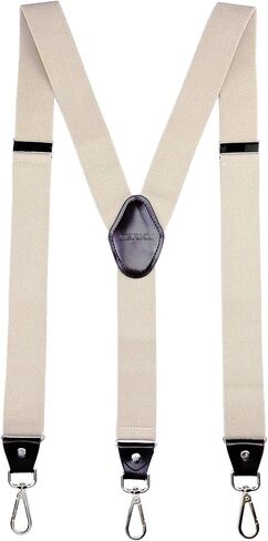 حمالات للرجال من رومانلين للعمل مع 3 مشابك خطافية دوارة بظهر على شكل حرف Y من الجلد لرفقاء العريس، بيج، مقاس M in Kuwait