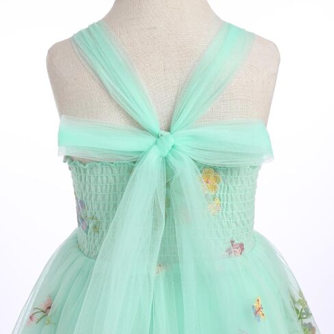Flower Girl Dress Princess Sleeveless Floral Embroidered Kids Summer Wedding Pageant Birthday Tutu Tulle Dress in Saudi Arabia