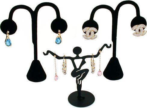 FindingKing 11 Pc Set Black Velvet Jewelry Displays Busts Bonus New in Saudi Arabia