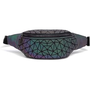 حقيبة صدر رياضية للسيدات من Luminous Fanny Pack ذات تصميم ثلاثي الأبعاد لمهرجانات Rave Fashion هندسية للخصر in Kuwait
