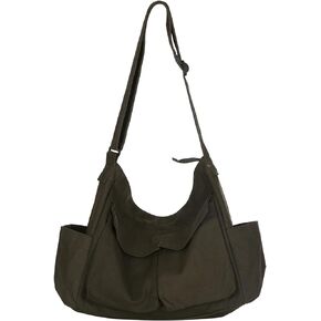 Canvas Messenger Bag Men and Women Canvas Bag Large Capacity Art Leisure Bag Multiple Pockets Canvas Shoulder Tote Bag in Kuwait