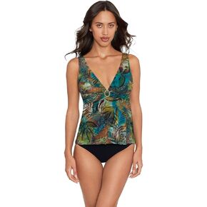 Amoressa Women's Swimwear Cameroon Camellia Soft Cup Tankini Top, Multi, 12 in Kuwait