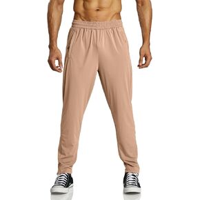 Ouber Men's Quick Dry Gym Workout Pants Lightweight Athletic Running Pants with Zipper Pockets in Kuwait
