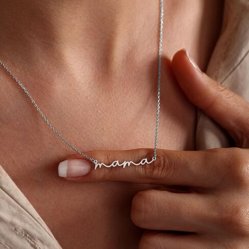 SLOONG Mama Necklace 14K Gold Plated Dainty Mother and Daughter Matching Gift for New Mom Boyfriends Mom Women Mother's Day Mama Gifts in Saudi Arabia