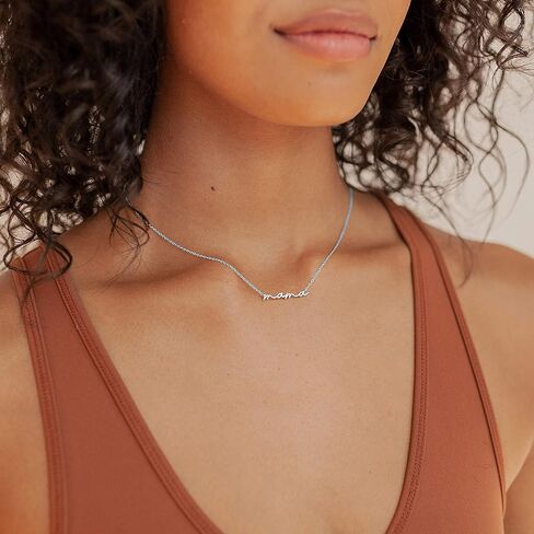 SLOONG Mama Necklace 14K Gold Plated Dainty Mother and Daughter Matching Gift for New Mom Boyfriends Mom Women Mother's Day Mama Gifts in Saudi Arabia