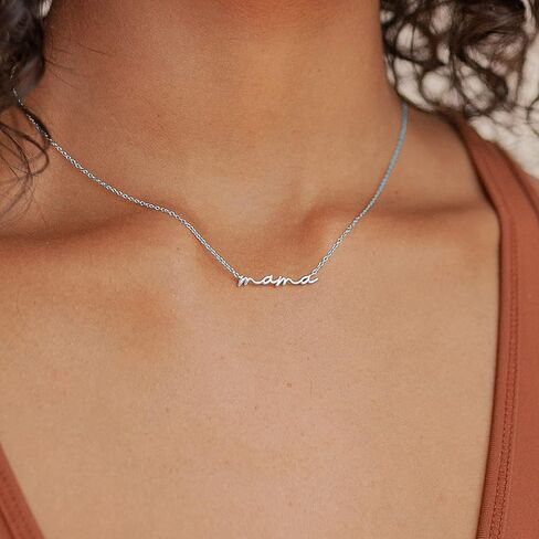 SLOONG Mama Necklace 14K Gold Plated Dainty Mother and Daughter Matching Gift for New Mom Boyfriends Mom Women Mother's Day Mama Gifts in Saudi Arabia