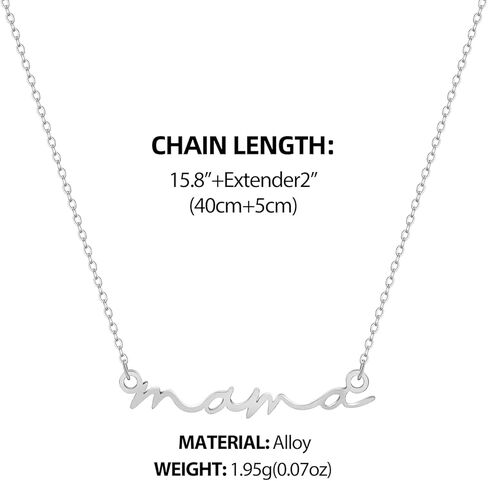SLOONG Mama Necklace 14K Gold Plated Dainty Mother and Daughter Matching Gift for New Mom Boyfriends Mom Women Mother's Day Mama Gifts in Saudi Arabia
